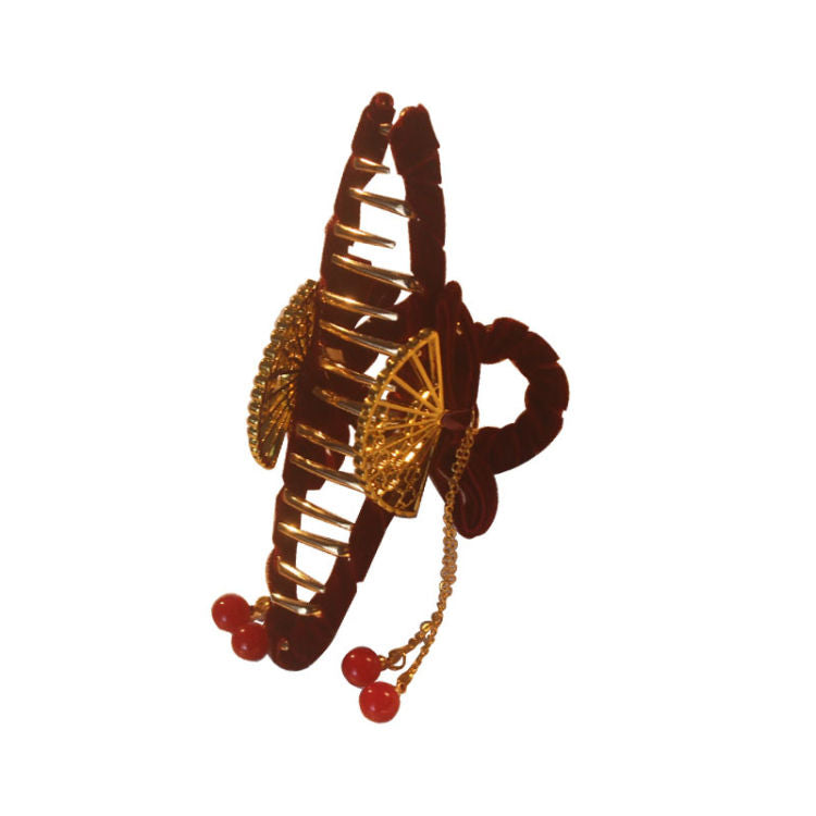 Vintage Cherry Charm Hair Clip