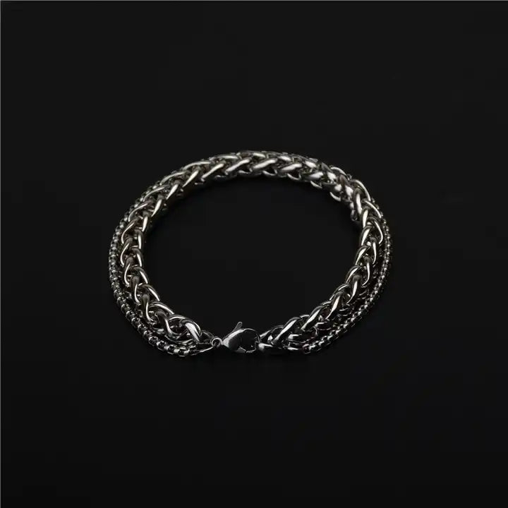 Domineering Silver Men's Titanium Steel Bracelet