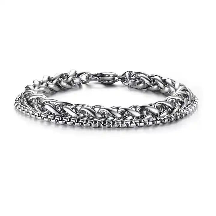 Domineering Silver Men's Titanium Steel Bracelet