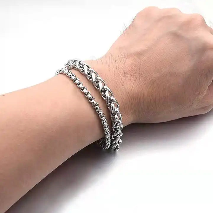 Domineering Silver Men's Titanium Steel Bracelet