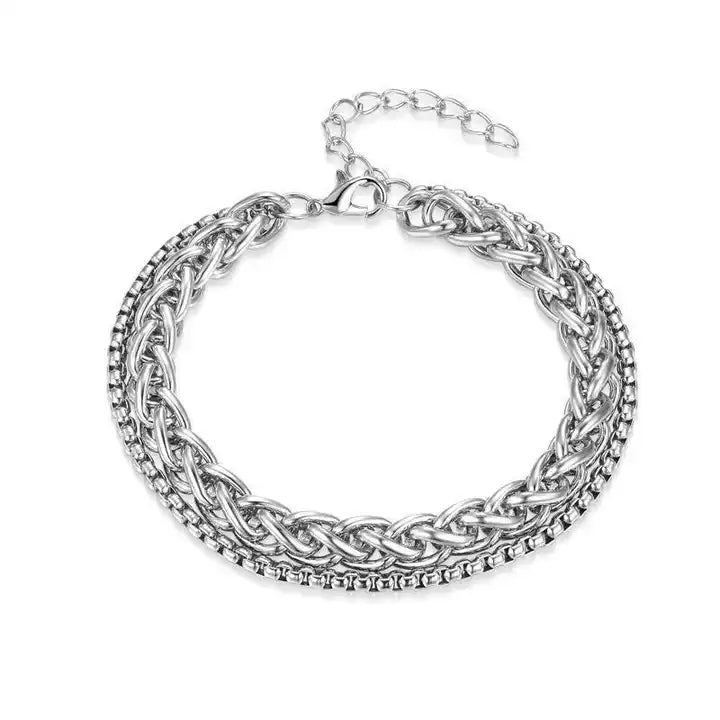 Domineering Silver Men's Titanium Steel Bracelet