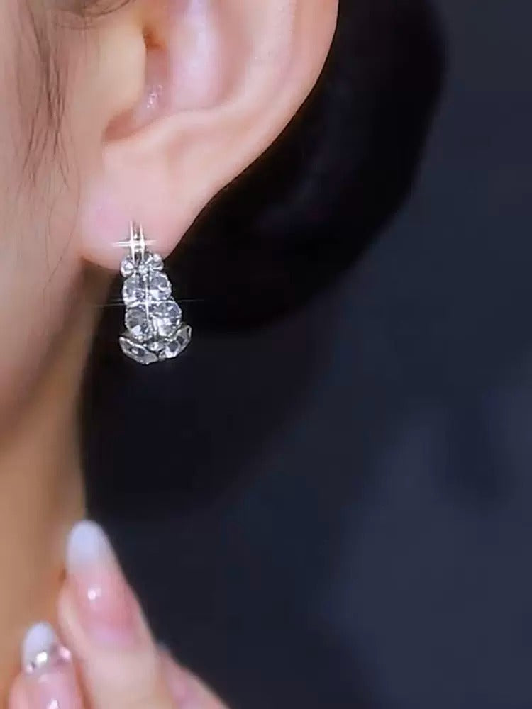 Super shiny zircon earrings