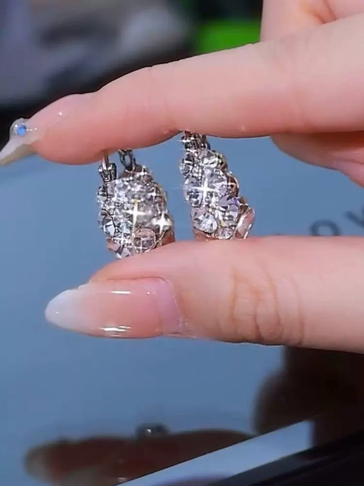 Super shiny zircon earrings