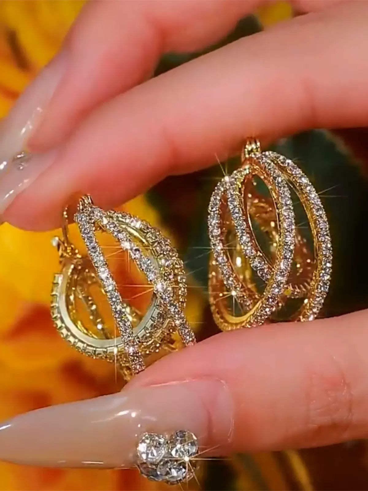 High end micro zircon earrings(gold plated)