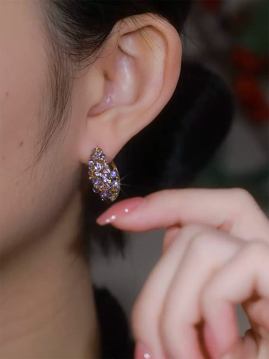 Full Diamond Zircon luxury earrings(gold plated)