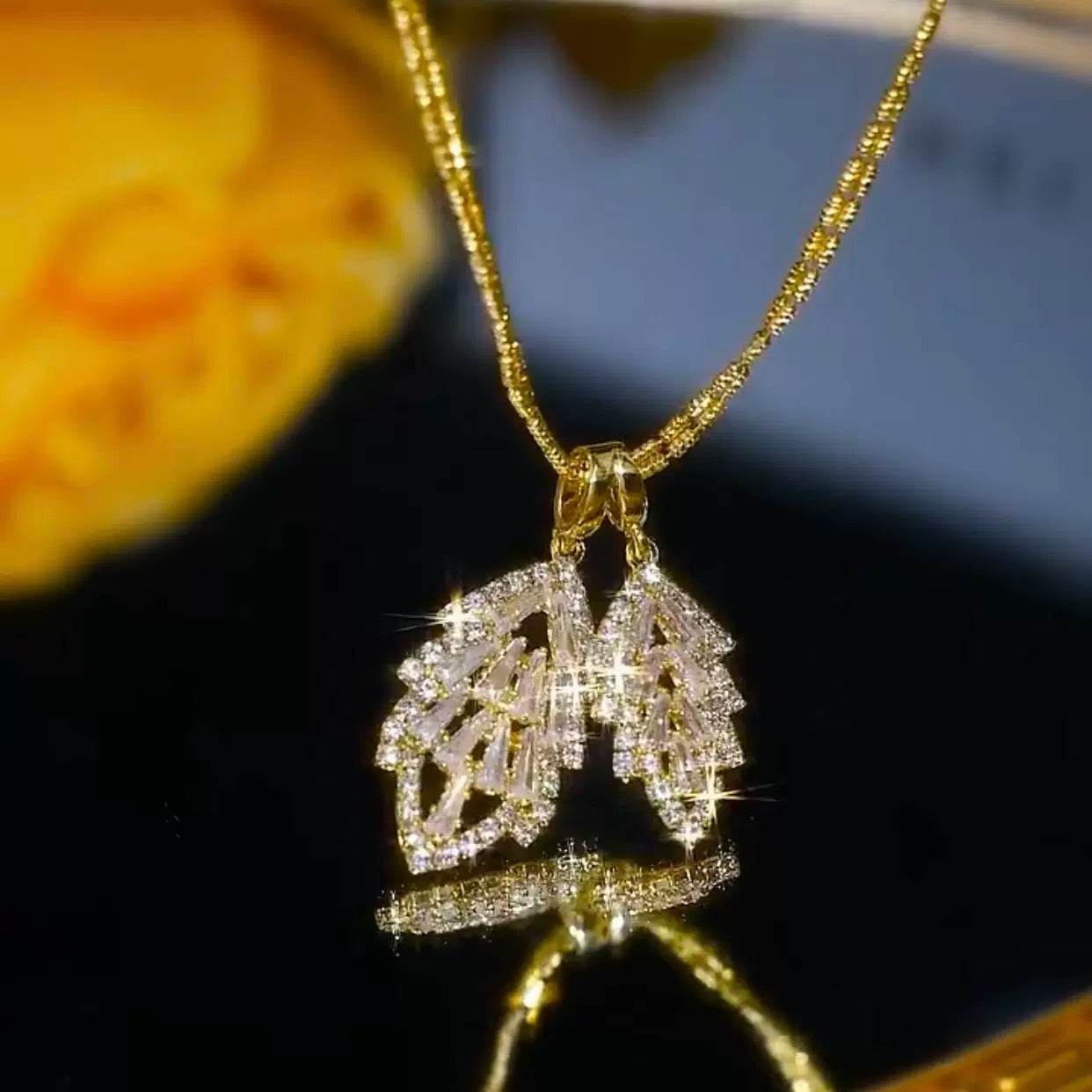 Full diamond Leaf Pendant