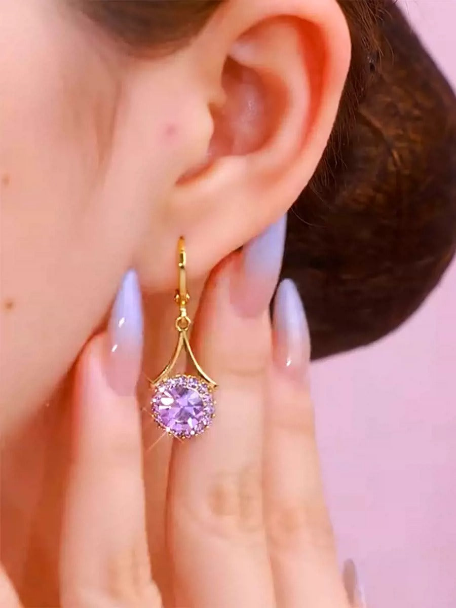 Crystal drop earrings(gold plated)