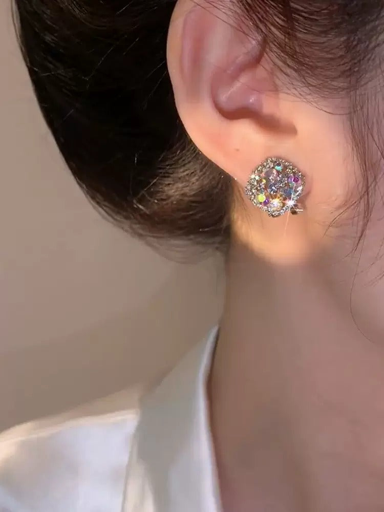 Multi shade diamond zircon studs(s925 sterling silver)