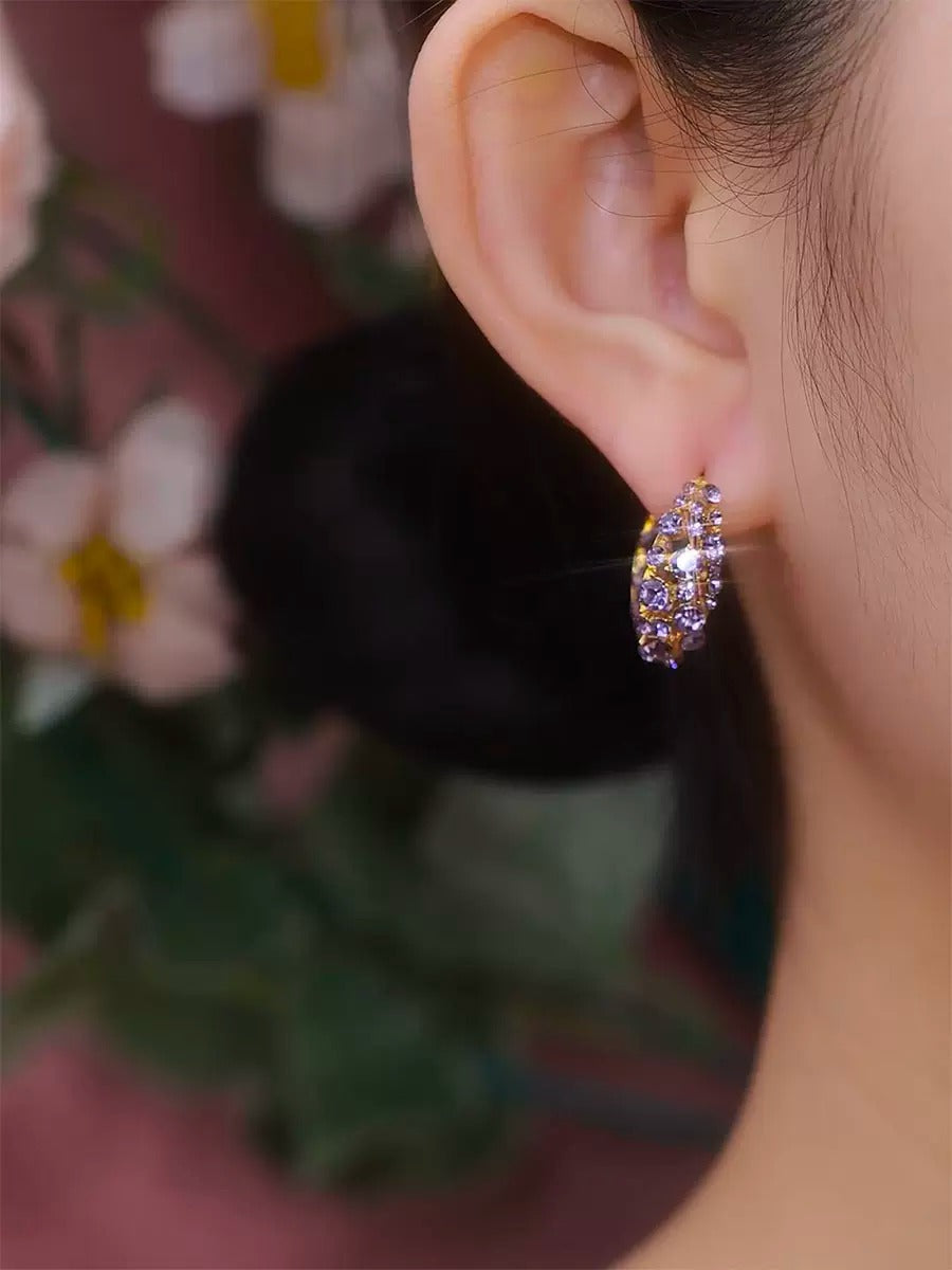 Full Diamond Zircon luxury earrings(gold plated)