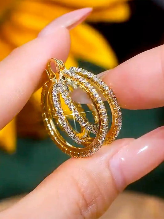 High end micro zircon earrings(gold plated)