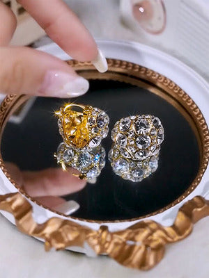 Trendy Diamond Earrings(24k gold plated)