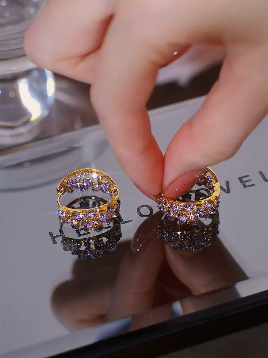 Full Diamond Zircon luxury earrings(gold plated)