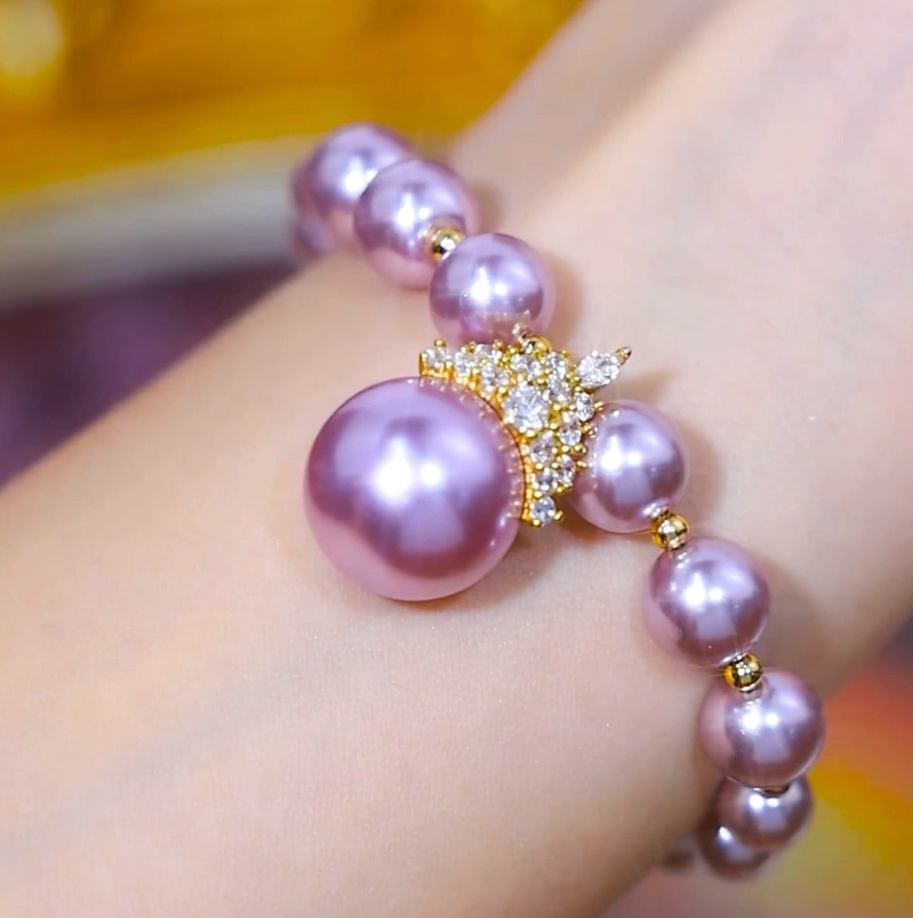 Purple pearl bracelet