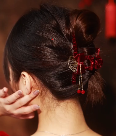 Vintage Cherry Charm Hair Clip