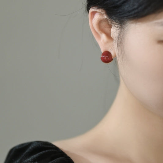 Cherry studs(925 sterling silver)