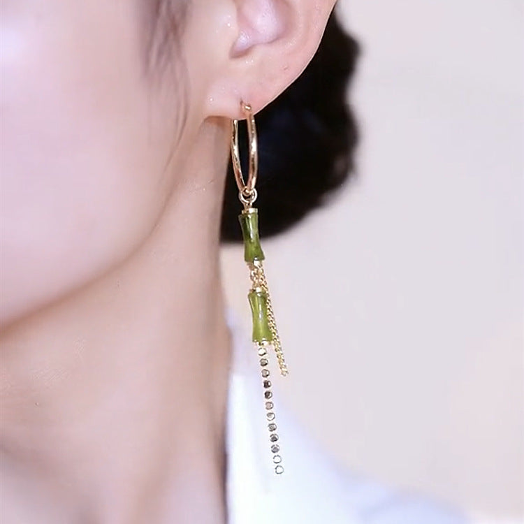 Bamboo earrings(925 sterling silver)