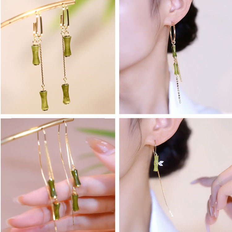 Bamboo earrings(925 sterling silver)