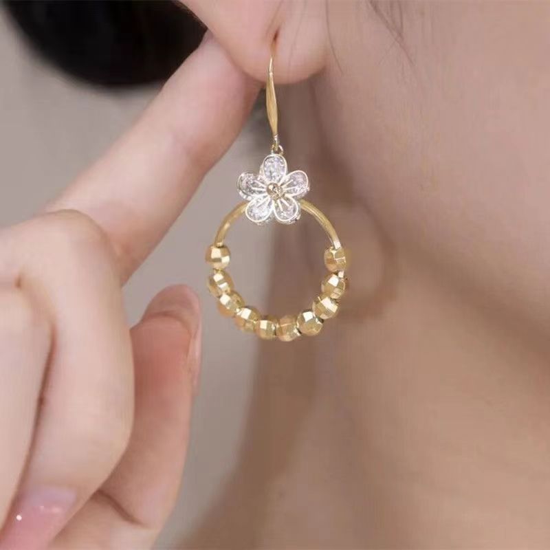 Multi beads earrings(Gold Plated)