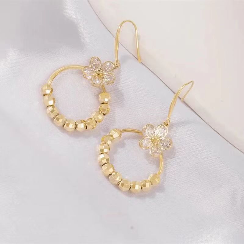 Multi beads earrings(Gold Plated)