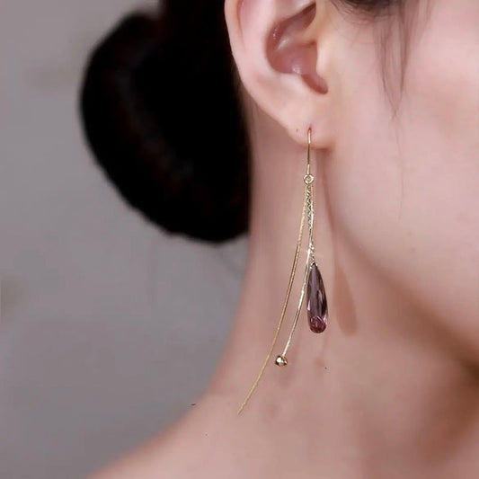 Crystal drop earrings (gold plated)