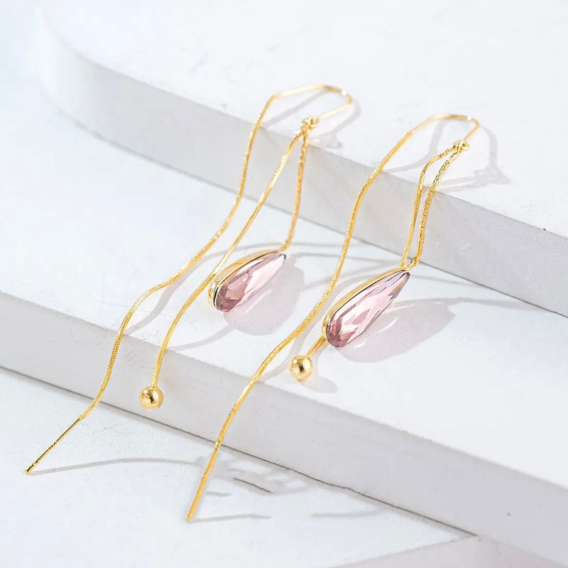 Crystal drop earrings (gold plated)