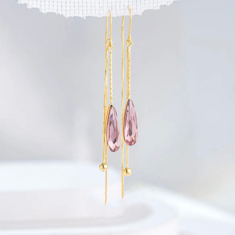 Crystal drop earrings (gold plated)