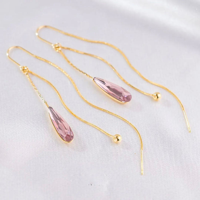 Crystal drop earrings (gold plated)