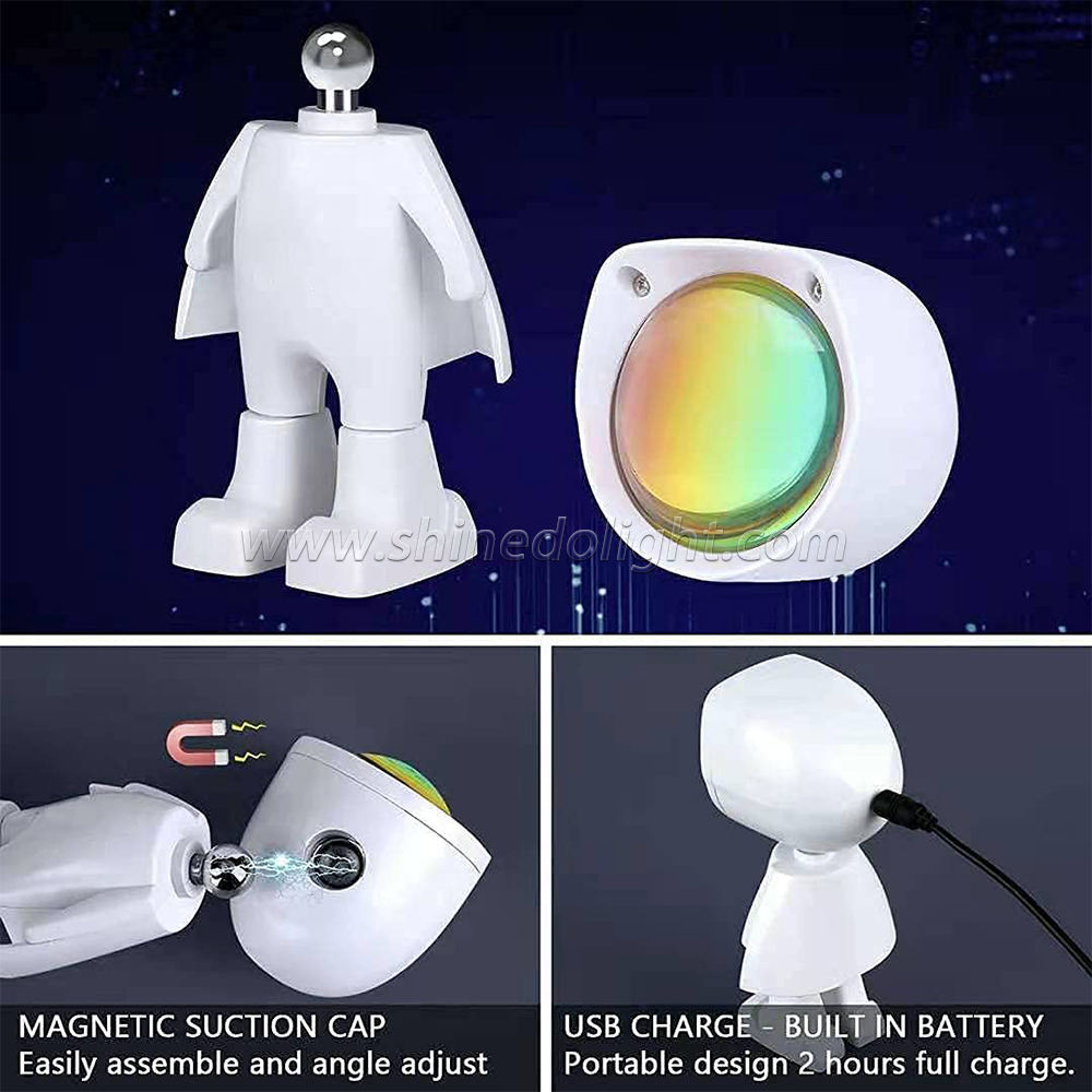 Astronaut Robot Sunset Projector Lamp